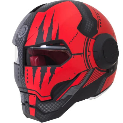Matte Black and Red Claw Scratch Iron Man Full Face Motorcycle Helmet is brought to you by KingsMotorcycleFairings.com