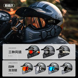 Matte Silver and Black Skull & Gear Beasley Open-Face Motorcycle Helmet is brought to you by KingsMotorcycleFairings.com