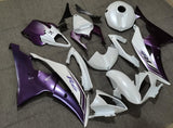 Matte White and Matte Purple Fairing Kit for a 2008, 2009, 2010, 2011, 2012, 2013, 2014, 2015 & 2016 Yamaha YZF-R6 motorcycle
