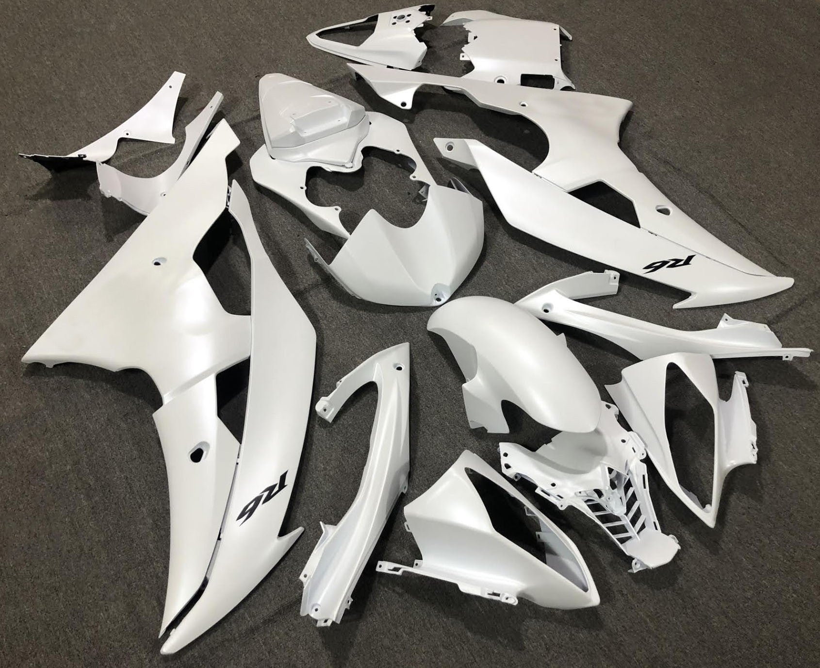 Matte White Fairing Kit for a 2008, 2009, 2010, 2011, 2012, 2013, 2014, 2015 & 2016 Yamaha YZF-R6 motorcycle