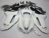 Matte White and Red Name Fairing Kit for a 2007 & 2008 Kawasaki Ninja ZX-6R 636 motorcycle. We will put your first name in red lettering on both side fairings!