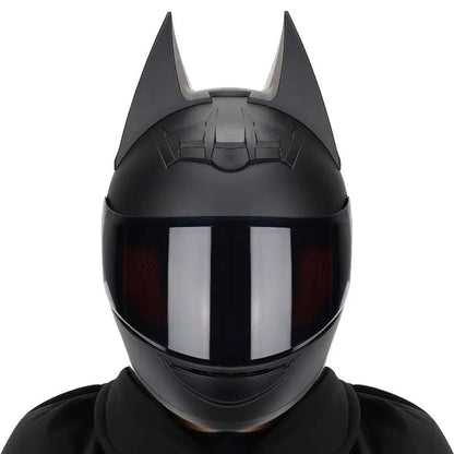 Matte Black Batman Motorcycle Helmet, Black Visor at KingsMotorcycleFairings.com