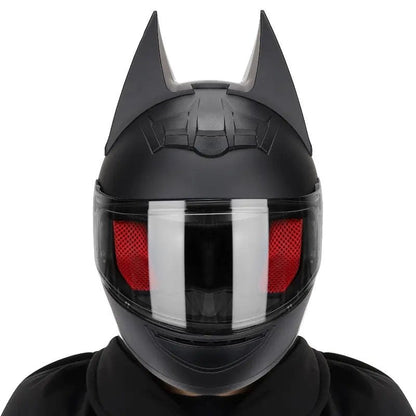 Matte Black Batman Motorcycle Helmet, Clear Visor at KingsMotorcycleFairings.com
