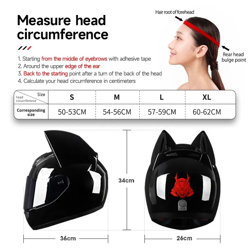 The Pink HNJ Full-Face Motorcycle Helmet with Cat Ears is brought to you by Kings Motorcycle Fairings