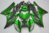 Green and Matte Black Fairing Kit for a 2006 & 2007 Yamaha YZF-R6 motorcycle