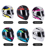 Matte Black, Red and Silver HNJ Modular Full-Face Motorcycle Helmet by KingsMotorcycleFairings.com