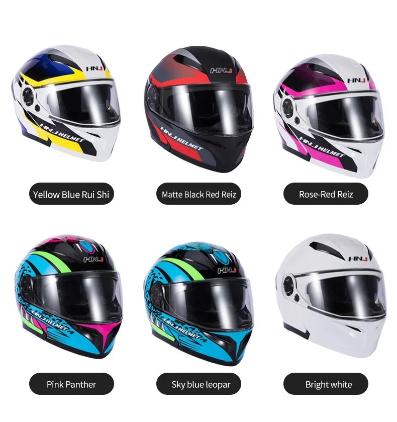 Matte Black, Red and Silver HNJ Modular Full-Face Motorcycle Helmet by KingsMotorcycleFairings.com