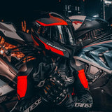 Matte Black, Red and Silver HNJ Modular Full-Face Motorcycle Helmet by KingsMotorcycleFairings.com