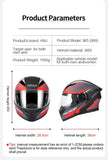 Matte Black, Red and Silver HNJ Modular Full-Face Motorcycle Helmet by KingsMotorcycleFairings.com