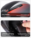 Matte Black, Red and Silver HNJ Modular Full-Face Motorcycle Helmet by KingsMotorcycleFairings.com