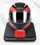 Matte Black, Red and Silver HNJ Modular Full-Face Motorcycle Helmet by KingsMotorcycleFairings.com