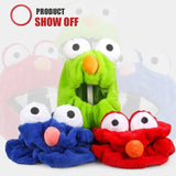 Blue, Red & Green Elmo Frog Cartoon Motorcycle Helmet Cover is brought to you by KingsMotorcycleFairings.com