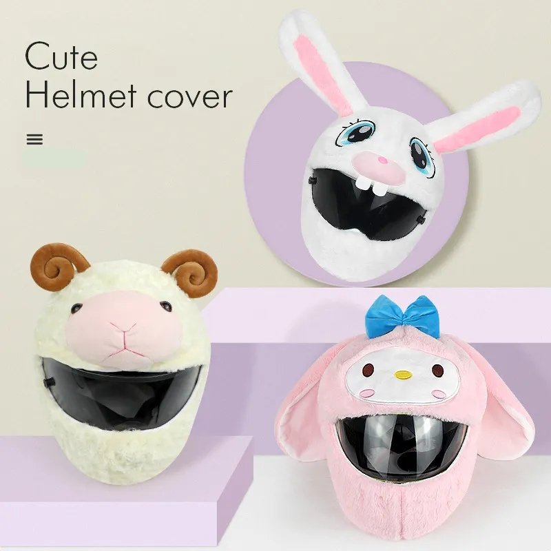 White Dragon Cartoon Motorcycle Helmet Cover