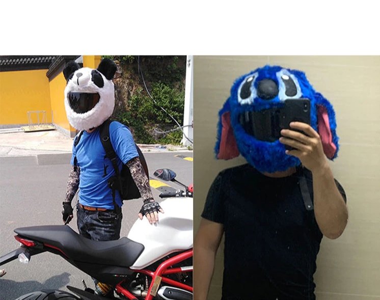 Motorcycle Helmet Cover, Pink Dog Cartoon