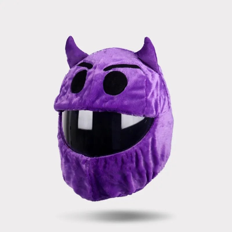 Motorcycle Helmet Cover - Purple Devil Cartoon Motorcycle Helmet Cover - Purple Devil Cartoon