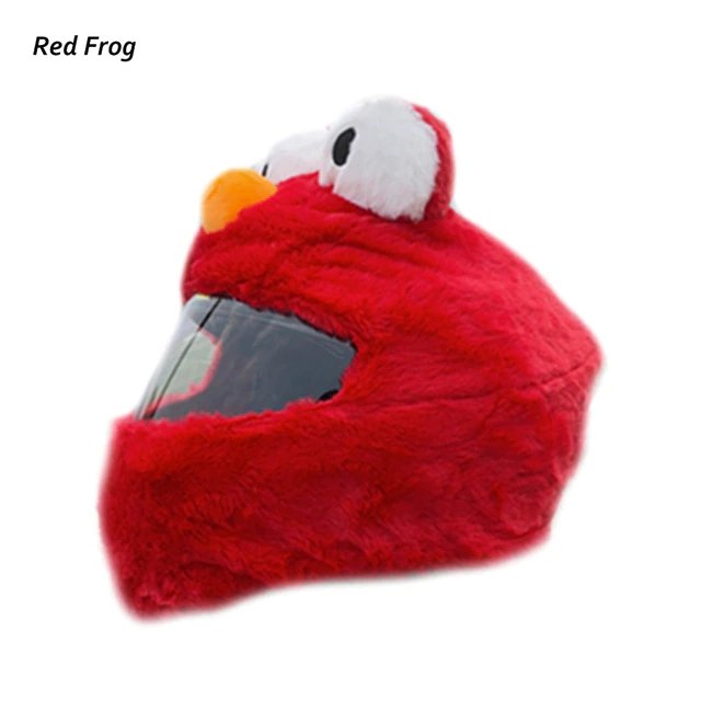 elmo motorcycle helmet Covers, Cartoon Shape, Funny Cartoon Plush Helmet Protective Cover, Motorcycle Helmet Cover, Full Face Covers for Personalized Helmets, Party Gift (Red) Automotive Yes, yes I am kid