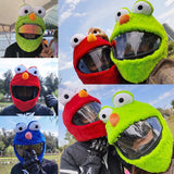 Blue, Red & Green Elmo Frog Cartoon Motorcycle Helmet Cover is brought to you by KingsMotorcycleFairings.com