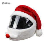 Red & White Christmas Santa Cartoon Motorcycle Helmet Cover is brought to you by KingsMotorcycleFairings.com
