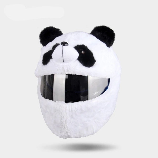 White & Black Panda Cartoon Motorcycle Helmet Cover is brought to you by KingsMotorcycleFairings.com