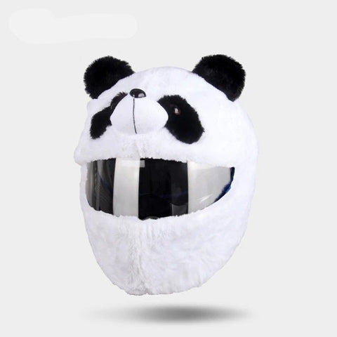 White & Black Panda Cartoon Motorcycle Helmet Cover is brought to you by KingsMotorcycleFairings.com