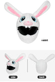 White & Pink Rabbit Cartoon Motorcycle Helmet Cover is brought to you by KingsMotorcycleFairings.com