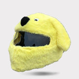 Yellow and Black Dog Cartoon Motorcycle Helmet Cover is brought to you by KingsMotorcycleFairings.com