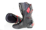 Motorcycle Boots in Black, Red & White Leather at KingsMotorcycleFairings.com