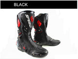 Motorcycle Boots in Black, Red & White Leather at KingsMotorcycleFairings.com