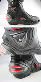 Motorcycle Boots in Black, Red & White Leather at KingsMotorcycleFairings.com