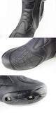 Motorcycle Boots in Black, Red & White Leather at KingsMotorcycleFairings.com