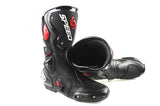Motorcycle Boots in Black, Red & White Leather at KingsMotorcycleFairings.com