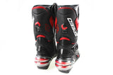 Speed Motorcycle Boots in Red, Black & White Leather at KingsMotorcycleFairings.com