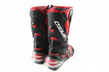 Speed Motorcycle Boots in Red, Black & White Leather at KingsMotorcycleFairings.com