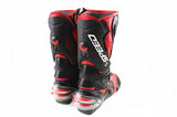 Speed Motorcycle Boots in Red, Black & White Leather at KingsMotorcycleFairings.com