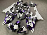 Matte White, Purple, Gray and Black Camouflage Fairing Kit for a 2008, 2009, 2010, 2011, 2012, 2013, 2014, 2015 & 2016 Yamaha YZF-R6 motorcycle