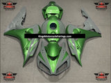 Nardo Grey and Green Fairing Kit for a 2006 & 2007 Honda CBR1000RR motorcycle