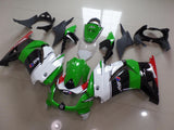 Fairing kit for a Kawasaki Ninja 250R (2008-2013) Green, White, Black & Red ELF
