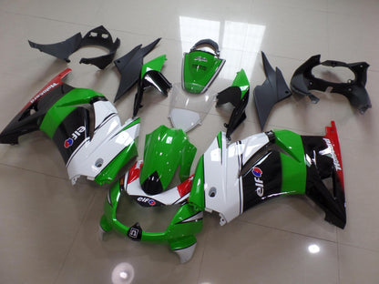 Green, White, Black and Red ELF Fairing Kit for a 2008, 2009, 2010, 2011, 2012, & 2013 Kawasaki Ninja 250R motorcycle