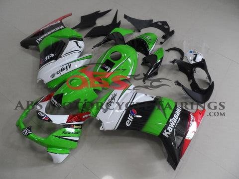 Kawasaki Ninja 250R (2008-2013) Green, Black, White & Red ELF Fairings