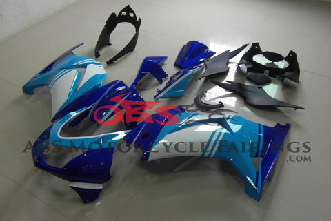 Kawasaki Ninja 250R (2008-2013) Dark Blue, Light Blue & White Fairings