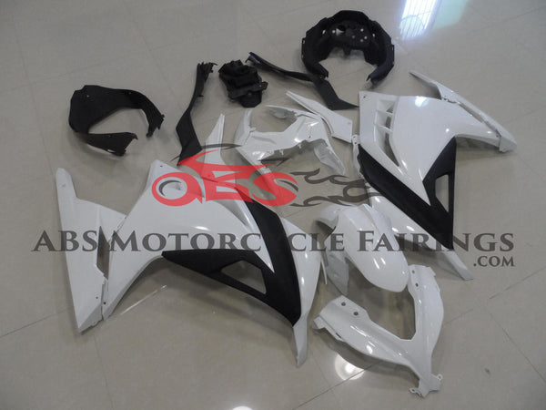 Kawasaki Ninja 300 Fairing set (2013-2024) White, Black at KingsMotorcycleFairings.com