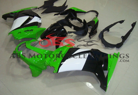 Green, White and Black Fairing Kit for a 2008, 2009, 2010, 2011, 2012, & 2013 Kawasaki Ninja 250R motorcycle