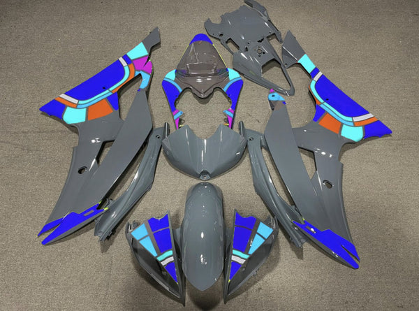 Yamaha R6 Fairings (2008-2016) Nardo Gray, Blue Color Wheel