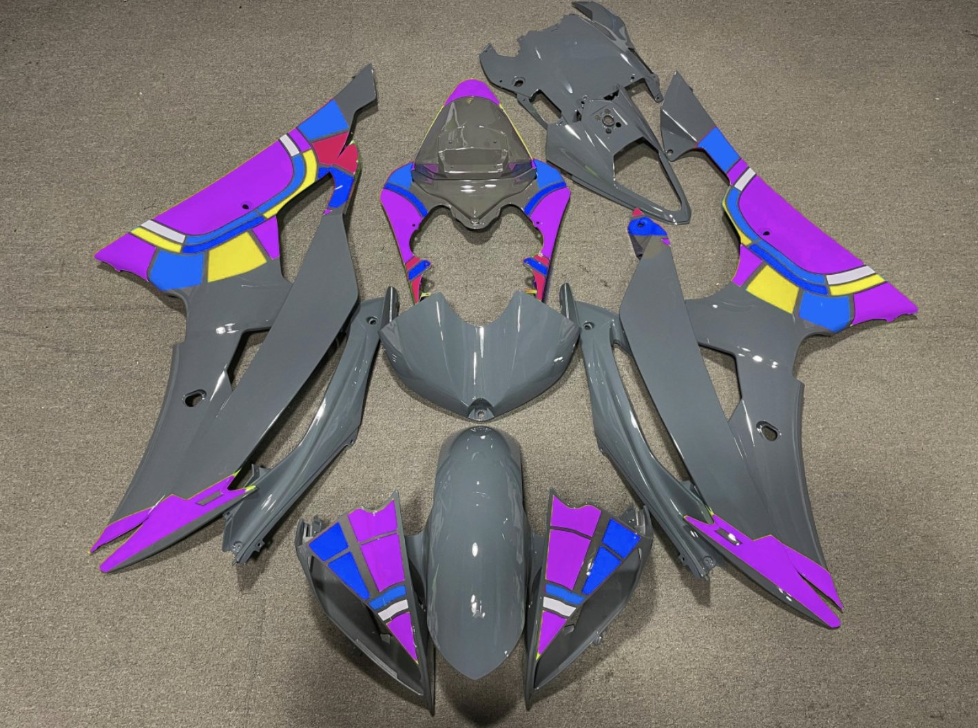 Yamaha YZF-R6 (2008-2016) Nardo Gray & Purple Color Wheel Fairings