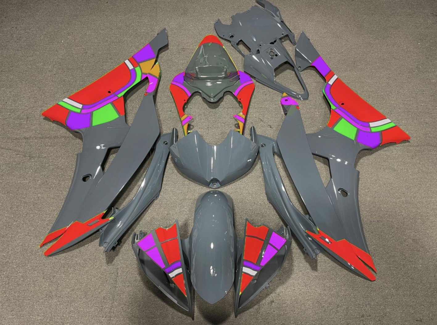 Yamaha YZF-R6 (2008-2016) Nardo Gray & Red Color Wheel Fairings