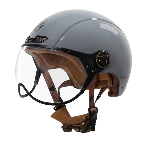 Nardo Gray Half Face Retro Space Motorcycle Helmet is brought to you by KingsMotorcycleFairings.com