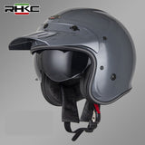 Nardo Gray RHKC Open Face Motorcycle Helmet at KingsMotorcycleFairings.com