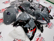 Nardo Gray, Black and Red Fairing Kit for a 2008, 2009, 2010, 2011, 2012, 2013, 2014, 2015, 2016, 2017, 2018 & 2019 Suzuki GSX-R1300 Hayabusa motorcycle
