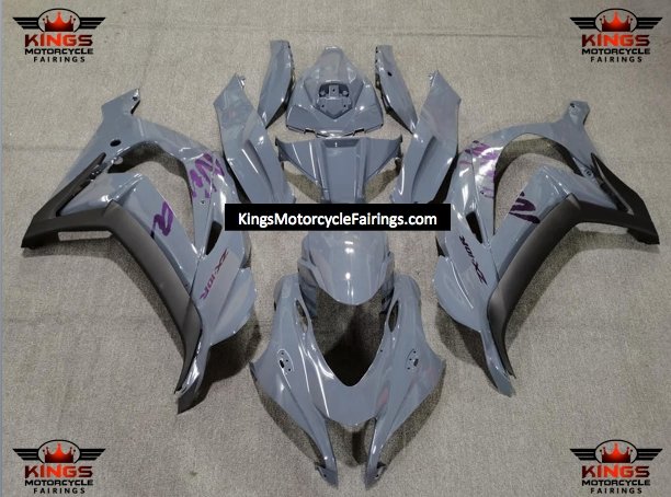 Fairing Kit for a Kawasaki Ninja ZX10R (2016-2020) Nardo Gray, Purple & Matte Black