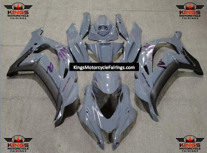 Fairing Kit for a Kawasaki Ninja ZX10R (2016-2020) Nardo Gray, Purple & Matte Black